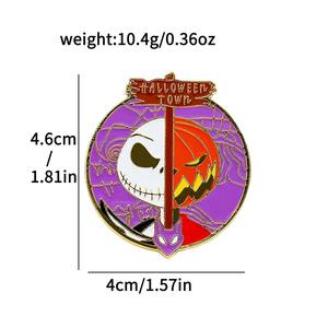 Wholesale New Designs Unisex Metal Brooch <b>Pins</b> Skeleton Jack Black Witch Character Enamelling DIY Clothing Decorations - Product Image 5