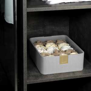 Pu da đồ lót Hộp lưu trữ sọc dọc thiết kế da Divider hộp lưu trữ cho đồ lặt vặt quần áo lưu trữ - Product Image 3