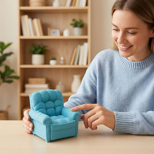 Mini Sofa Dollhouse Accessory 3D Printed Stress Relief Toy For Kids And Adults Unisex Gift Decorative Ornaments - Product Image 1