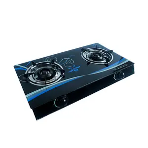 Wholesale gas stove tempered glass 2 burners desktop household kitchen stove