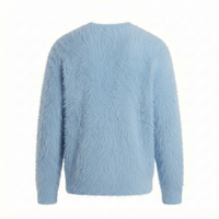 Pull en mohair tricoté rayé respirant pour homme avec manches longues et personnalisation du logo au dos du col pour l'hiver ODM
