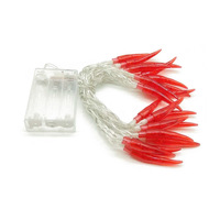 Guirlande lumineuse LED rechargeable à piles Stellight, rouge piment, en cuivre, IP44, CRI90, commande par bouton, longueur 1,5 m, décoration
