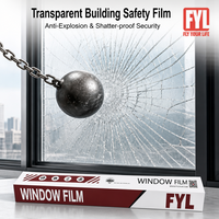 Película de Tinte para Ventanas de Cerámica Nano FYL, Película de Seguridad Transparente para Edificios, UV99 IRR60% UV99% UV99, Película de Tinte Solar Antirrotura, 1.52*30m