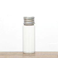 Petites bouteilles en verre cylindriques pour le stockage, capacité de 5 ml à 120 ml, verre transparent avec bouchon à vis en aluminium