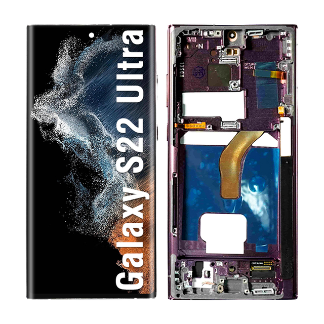 Oled Lcds Display for Samsung S22Ultra 5G Full Size Display Touch Screen with Frame Mobile Phone Assembly Replacement