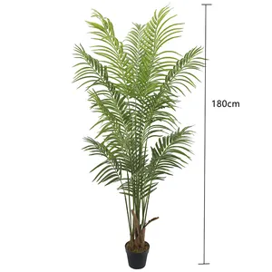 Plantes à feuilles vertes en pot, plantes artificielles de palmier areca pour la maison, le jardin, décoration intérieure et extérieure