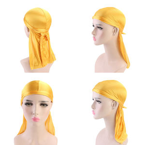 Bandeaux personnalisés unisexe pour cyclisme Du Rags Dorag Long Tail Wide Straps Silky Durag pour hommes femmes 360 Wave Braids - Product Image 2