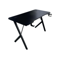 Bureau de jeu personnalisé en métal et fibre de carbone avec éclairage LED RVB noir 120 cm ergonomique extensible pour PC
