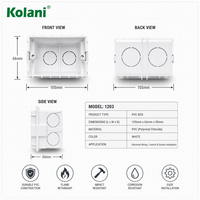 Boîtier de jonction double en PVC blanc mat Kolani 2x4 pouces, encastrable/en saillie, avec écrou métallique intégré