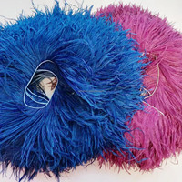 Vente en gros 2 plis épais franges d'autruche garnitures de plumes sur cordon o pour les femmes robe de mariage vêtements de danse accessoires de costume