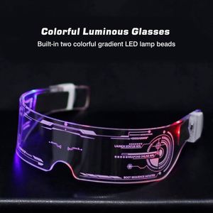 2026 Lunettes de fête LED lumineuses pour boîte de nuit, bar et danse, style cool, colorées, avec pince en verre 180, sans monture, pour une ambiance technologique et punk - Product Image 2