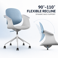 Chaise de bureau ergonomique moderne avec dossier flexible dynamique et accoudoirs fixes pour la vente en gros de mobilier de bureau
