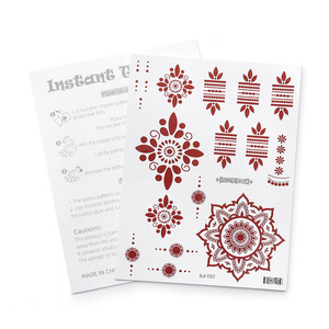 Autocollant de <span class=keywords><strong>tatouage</strong></span> temporaire au henné de marque privée, style ethnique, forme géométrique, pour visage, corps et <span class=keywords><strong>bras</strong></span>, en papier transfert à l'eau - Product Image 5