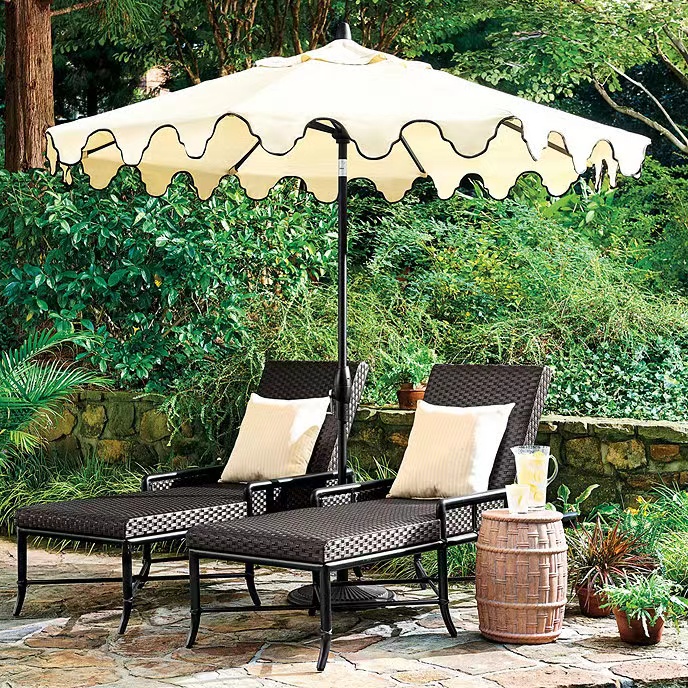 9 patio umbrella with valances SAFAVIEH 7.5ft Square Outdoor Patio Umbrella with Valance - UV Resistant,  Auto Crank Tilt - On Sale - Bed Bath & Beyond