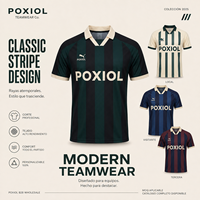 Özel Retro Futbol Forması Klasik Şerit Tasarımlı Unisex Polyester Nefes Alabilen Kısa Kollu Spor Giyim Futbol Üniformaları İspanya