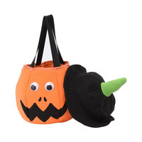 Holdfly Seau à bonbons d'Halloween personnalisé avec nom, en forme de citrouille LED en peluche, sac fourre-tout réutilisable pour enfant, pour la collecte de bonbons, vente en gros