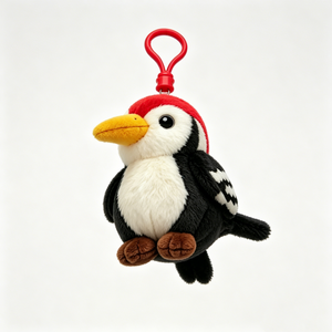 Porte-clés personnalisé en peluche de hibou, mini breloque en peluche d'oiseau, pendentif en peluche de hibou à crête rouge, petit sac en peluche d'oiseau - Product Image 4