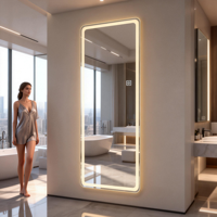 Accessoires de salle de bain modernes en gros, y compris miroir de salle de bain intelligent LED anti-buée mural