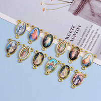 15.5x22.7mm Style Religieux Triangle Vierge Marie Médaille Chapelet Principalement en Alliage Mode Pendentifs Charmes pour Enfants