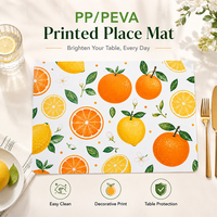 Napperon Imprimé Fruits Orange Citron Vif en PP PEVA, Imperméable, Facile à Nettoyer, Protection de Table d'Été Fraîcheur Agrumes, Tapis Décoratif