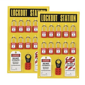 Estación de Bloqueo y Etiquetado Histay His-8723 de Alta Calidad, Montada en Pared, Recubierta de Plástico ABS Amarillo, 300x480mm, Venta al por Mayor, 10 Candados - Product Image 2