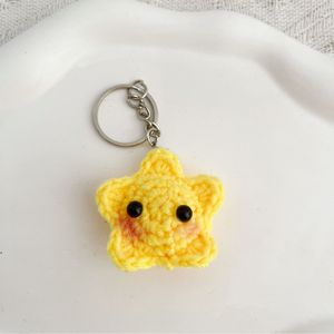 Handmade Shy Star Keychain Cute Crochet Key Chains Accessories Knitted <b>Bag</b> Charm Car Keys Women Unique Gifts Star <b>Blush</b> Keychain - Product Image 1