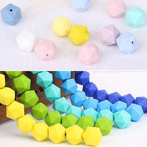 Cadena para chupete de dentición para bebé, juguete masticable de gran calidad, sin BPA, DIY, 14mm, icosaedro suelto a granel, cuentas de silicona - Product Image 4