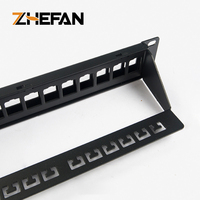 Panel Patch Kosong ZHEFAN 19 Inch 1U 24 Port CAT5e Cat6 Cat6a Tanpa Kabel