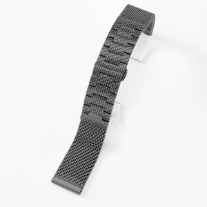 Convient aux bracelets de montre en acier inoxydable Xi'an Iron Domain, bracelets en maille milanaise, fermoir papillon à double pression, en acier inoxydable massif. - Product Image 2