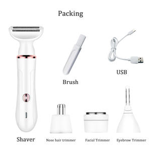 เครื่องกำจัดขน 4 in 1 พร้อมเครื่อง<span class=keywords><strong>ต</strong></span>ัดแต่งขนไฟฟ้า ชุดอุปกรณ์<span class=keywords><strong>ต</strong></span>ัดผมพร้อมแปรงสำหรับผู้หญิง - Product Image 4