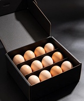 Boîte cadeau pour œufs en carton ondulé noir personnalisée, écologique, recyclable, avec laminage mat, design réutilisable, capacité de 6/9 œufs