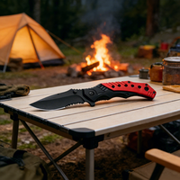 Couteau de poche pliant en acier inoxydable, très vendu, pour le camping, la survie, la chasse, avec manche en aluminium