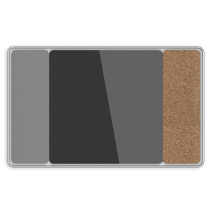 Pizarra Magnética de <span class=keywords><strong>Vidrio</strong></span> Templado con Superficie de Corcho y Fieltro, Juego Combinado <span class=keywords><strong>para</strong></span> Oficina, Hogar y Escuela - Product Image 4
