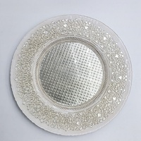 Assiettes de présentation classiques blanches de luxe en verre, 13 pouces, durables, écologiques, pour mariage, dîner, steak, centre de table