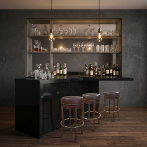 Modern Mini Bar <b>Cabinet</b> Walnut Color Mahogany Wood Solid Wood Handmade Indonesia Living Room Home Furniture - Product Image 3