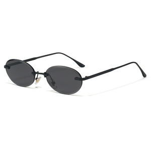 SZ3606 Brand Designer Fashion <b>Rimless</b> Round Gold Square UV400 Metal Custom Logo <b>Sunglasses</b> for Unisex - Product Image 2