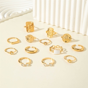Bijoux européens et américains, sens du design à la mode, bague en pierre précieuse sertie de diamants ronds, luxe léger et exquis <span class=keywords><strong>Serpe</strong></span> - Product Image 4