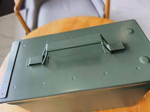 US M2A1 50 Calibre Hierro Acero Cerradura Caja <span class=keywords><strong>de</strong></span> herramientas Organización <span class=keywords><strong>de</strong></span> almacenamiento Bala Puede Munición Cajas <span class=keywords><strong>de</strong></span> munición - Product Image 4