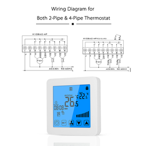 Tuya nhiệt 2/4 Ống Wifi HVAC Hệ thống quạt CuộN nhiệt kỹ thuật số 3 tốc độ quạt nhiệt Màn hình cảm ứng lớn - Product Image 4
