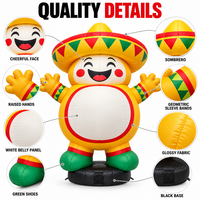 Ballon publicitaire gonflable Mascotte Fiesta Mexicaine en gros avec chapeau Sombrero et panneau publicitaire personnalisé pour la décoration de restaurants