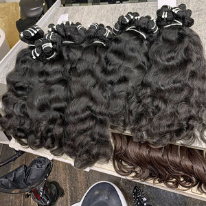 Extensions de cheveux humains vierges à 100 %, très vendues, qualité 10A, cheveux indiens, tissage, style crépu, 8 pouces de longueur étirée, vague naturelle - Product Image 1