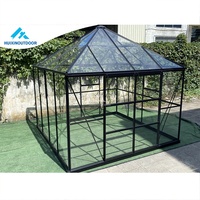 Serre à cadre en aluminium Serre en verre à montage facile pour jardins extérieurs Serre d'orangerie