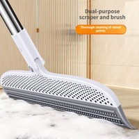 JOYBOS Balai en silicone amovible 2 en 1, balai à raclette pour le nettoyage des sols, balai magique en silicone pour usage domestique