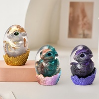 Statue Oeuf De Dragon Figurine En Resine Transparente Avec Bebe Dragon A L Interieur Decoration Maison Ornement Collection Cadea