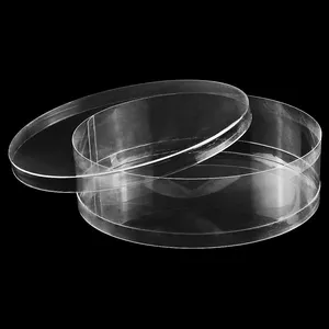 صندوق بلاستيكي شفاف دائري من بلاستيك بي اي تي آمن على الغذاء صندوق تعبئة اسطواني شامل للحلوى والبسكويت والوجبات الخفيفة والموس
