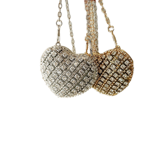 Bolso de mano mini de moda con diamantes, color rojo, para verano, con cadena y borla, de aleación duradera, para uso nocturno de mujer - Product Image 3