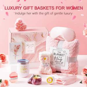 10 PCS Valentine's Day Birthday Spa Gifts Basket for Women With Flannel Blanket Self Care-Thoughtful <strong>Get</strong> <strong>Well</strong> <strong>Present</strong> - Product Image 3