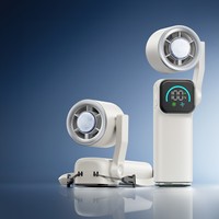 Ventilateur de refroidissement miniature personnalisé OEM, ventilateur électrique portable avec technologie de refroidissement semi-conducteur, support pliable, affichage numérique