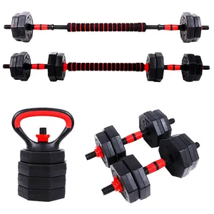 China Goedkope Gewichtheffen Gym Apparatuur Milieuvriendelijke Cement Barbell Halter Verstelbare Halter Set