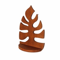 Étagère murale en bois en forme de feuille, étagère flottante avec plateau rond pour l'affichage des plantes, décoration de chambre à coucher, salon, maison